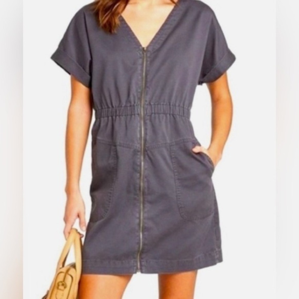 Universal Thread Charcoal Utility Zip Front Mini Dress Women's Large